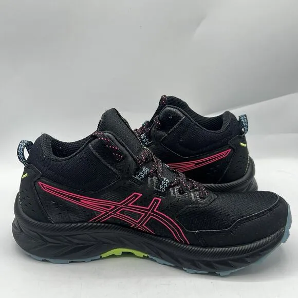 Asics Gel Venture Womens Size 8 Black/Pink Trail Running Shoes Sneakers 1012B315