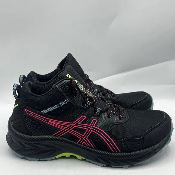 Asics Gel Venture Womens Size 8 Black/Pink Trail Running Shoes Sneakers 1012B315