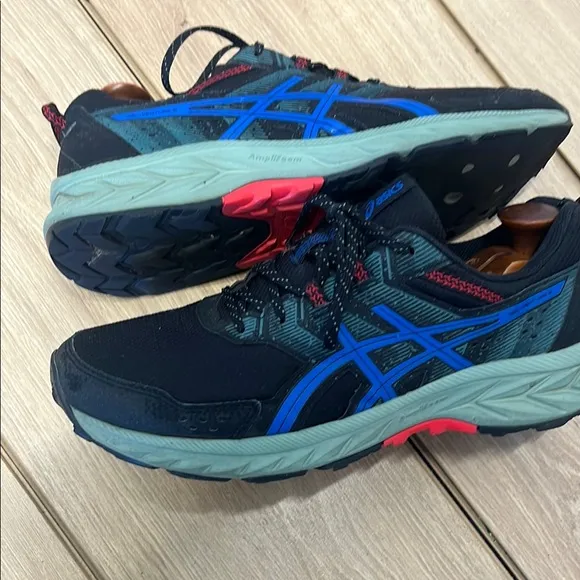 ASICS Men's Trail Running Shoes - Black and Blue