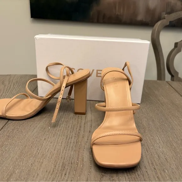 Australian brand COVET Shoes Elegant Tan Strappy Heels