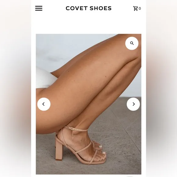 Australian brand COVET Shoes Elegant Tan Strappy Heels