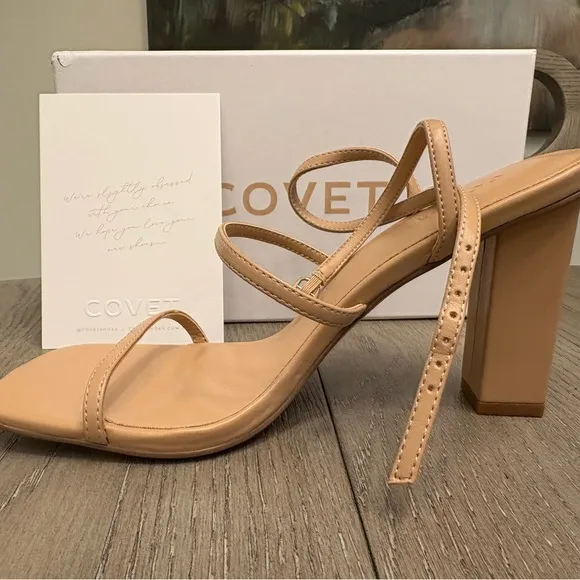 Australian brand COVET Shoes Elegant Tan Strappy Heels