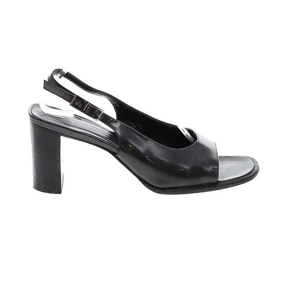 Authentic Vintage Gucci Slingback Black Open Toe Heels Size 7.5 Women’s