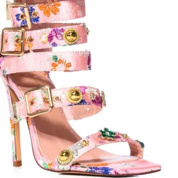 AZALEA WANG&quot; PASTEL PERFECTION BROCADE &quot; ENBODIED  GLADIATOR  / PINK (BRAND NEW!
