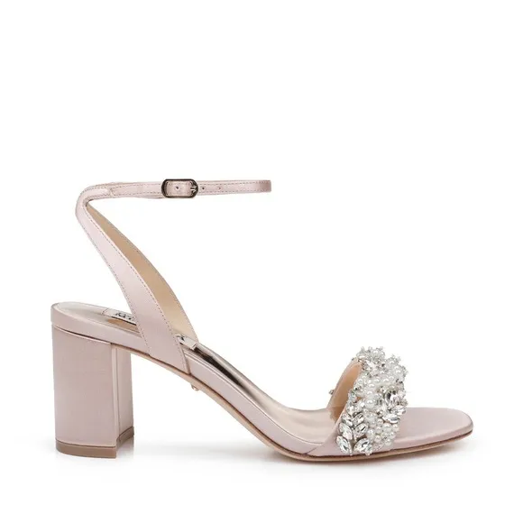Badgely Mischka Clara Sandal 10 Blush Sandal Heel BHLDN Bridal