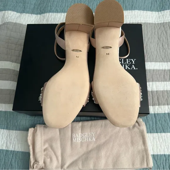 Badgely Mischka Clara Sandal 10 Blush Sandal Heel BHLDN Bridal