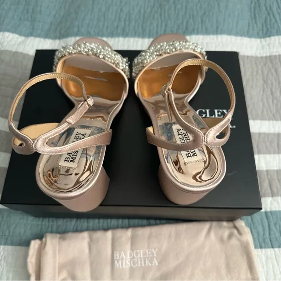 Badgely Mischka Clara Sandal 10 Blush Sandal Heel BHLDN Bridal