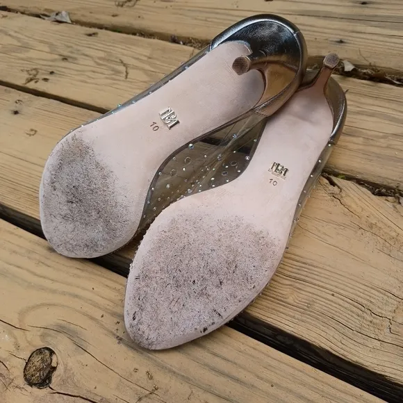 BADGLEY Mischka Crystal Embellished Heels Sz 10