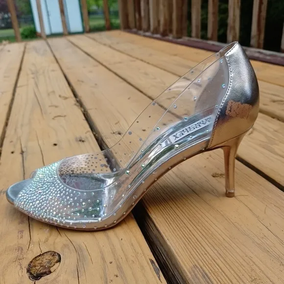 BADGLEY Mischka Crystal Embellished Heels Sz 10