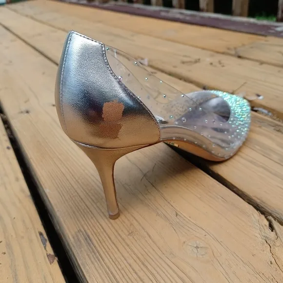 BADGLEY Mischka Crystal Embellished Heels Sz 10