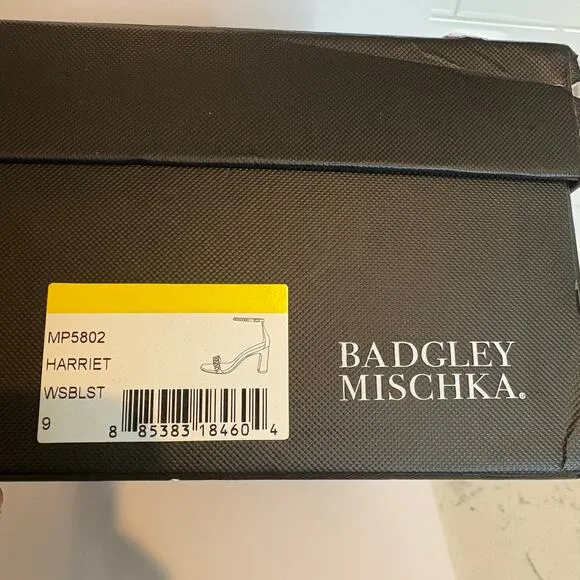Badgley Mischka Harriet Blue Jeweled Ankle Strap Heel Womens Size 9
