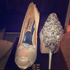 Badgley Mischka Kiara White Heels