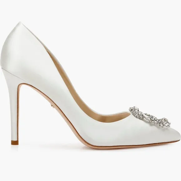 Badgley Mischka White Bridal Pumps