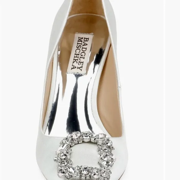 Badgley Mischka White Bridal Pumps