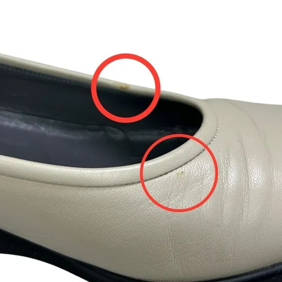 Bally - Women’s Wedge Heel, “Tignale” Leather Pump - Cream, Size 9.5N (Narrow)