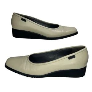 Bally - Women’s Wedge Heel, “Tignale” Leather Pump - Cream, Size 9.5N (Narrow)