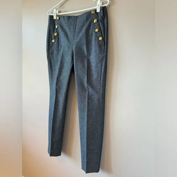 Banana Republic RARE Women’s Sailor Jean Ankle Trousers with Gold Buttons Size 4