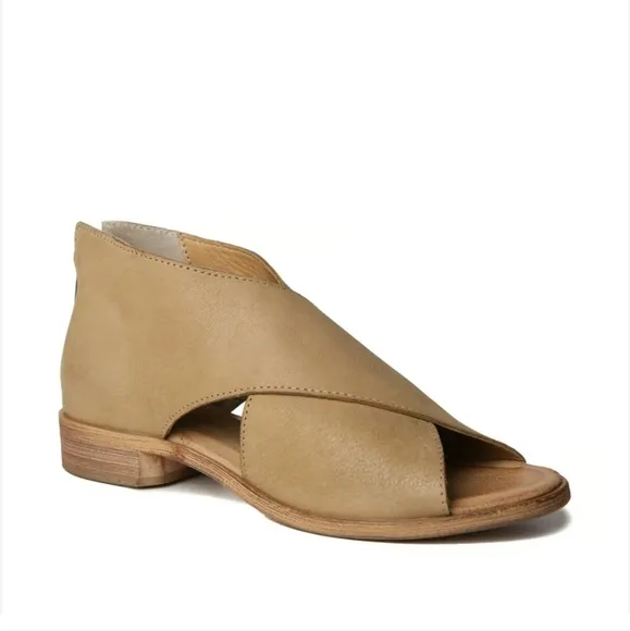 Band Of Gypsies Venice Crossover Tan Brown Open-Toe Leather Sandals Size 9.5