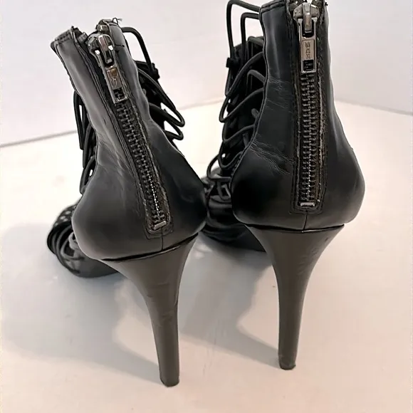 Bar III Black Silver Women's Shoes Faux Leather 4.5&quot; Stiletto Heel 11 M NWOT