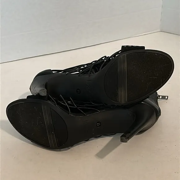 Bar III Black Silver Women's Shoes Faux Leather 4.5&quot; Stiletto Heel 11 M NWOT
