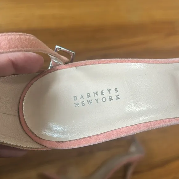 🆕Barney’s New York Suede Elegant Pink Ankle Strap Heels