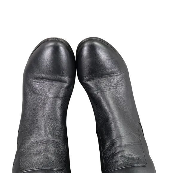 BCBGMaxazria Shoes Womens 7 Boots Tall Riding Fashion Leather Buckle Straps Zip