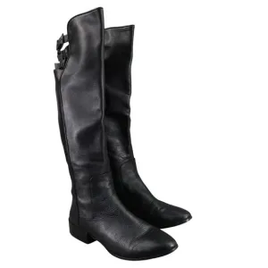 BCBGMaxazria Shoes Womens 7 Boots Tall Riding Fashion Leather Buckle Straps Zip