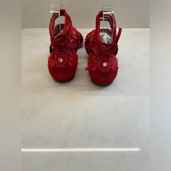 Beautiful Red Tory Burch Yasmin D’orsay Flats Women Size 7