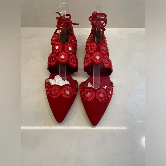Beautiful Red Tory Burch Yasmin D’orsay Flats Women Size 7