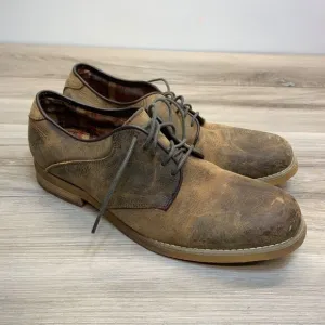 Bedstu &quot;Luz&quot; Distressed Leather Rustic Tan Oxford Lace Up Shoes Mens 10.5 43.5