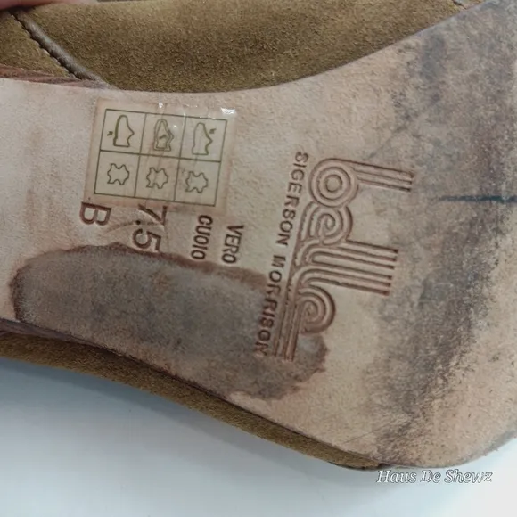 BELLE Sigerson Morrison leather  open toe bootie in Brown size 7.5