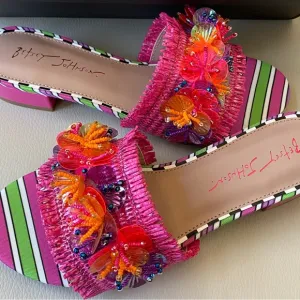 Betsey Johnson Pink and Multicolor Women's Sandals