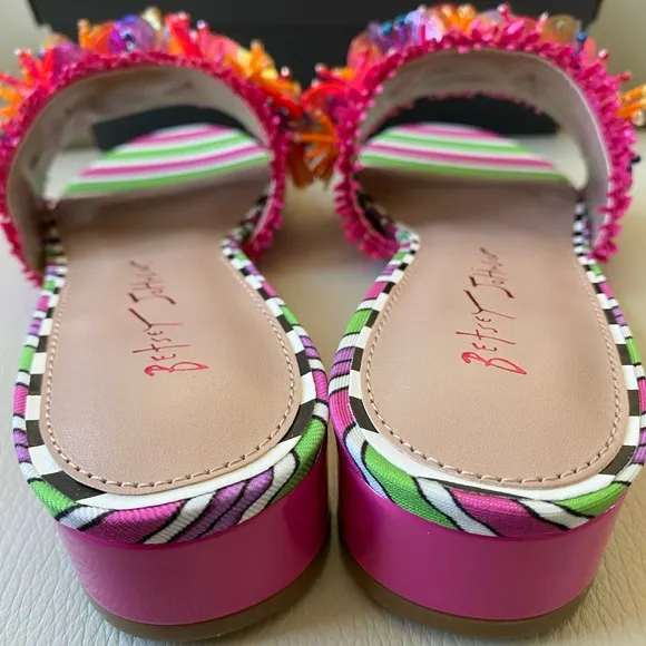 Betsey Johnson Pink and Multicolor Women's Sandals