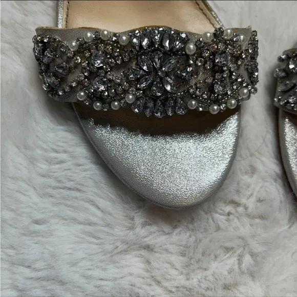Betsey Johnson Wedding Shoes Size 8 Bridal Rhinestone Pearl Embellished Gemstone