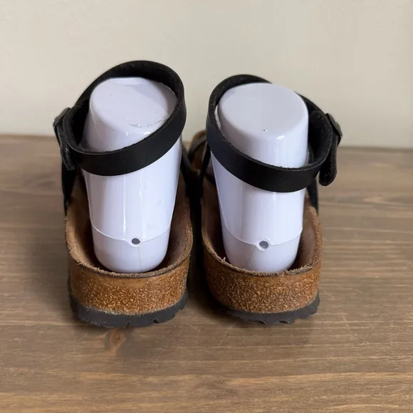 Birkenstock Women’s 38 Black Daloa Cross Ankle Strap Sandals Comfort