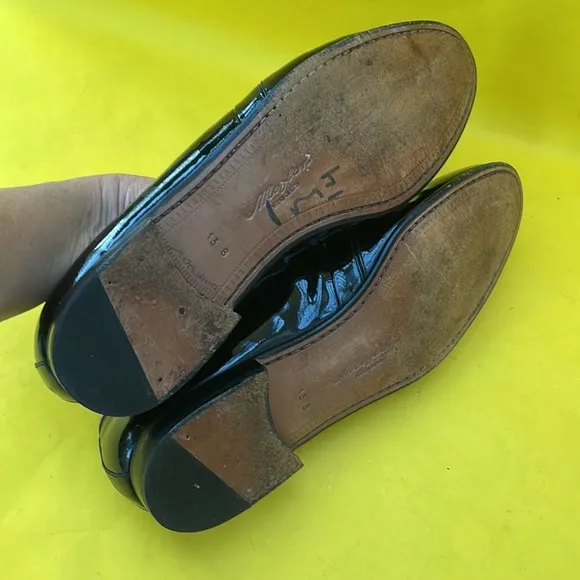 Black Mezlan patent leather/satin shoes