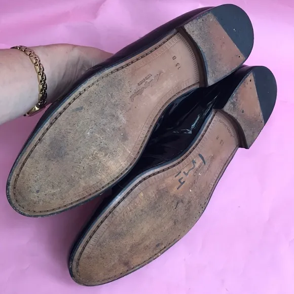 Black Mezlan patent leather/satin shoes