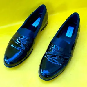 Black Mezlan patent leather/satin shoes