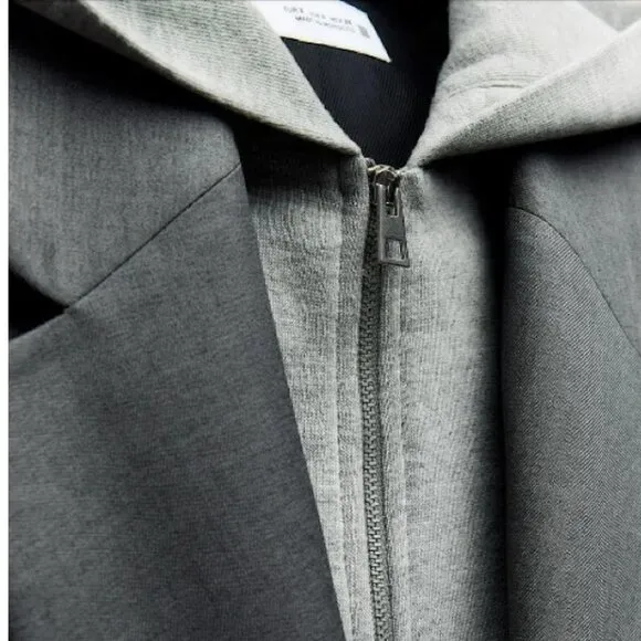 BLOGGER'S FAVE! Zara Hooded Blazer Gray NWT