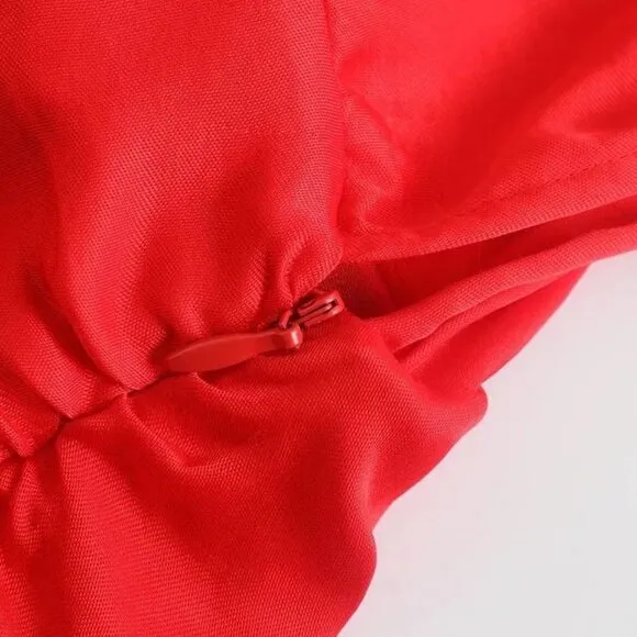 BLOGGER'S FAVE! Zara Red Satin Effect Mini Dress NWT