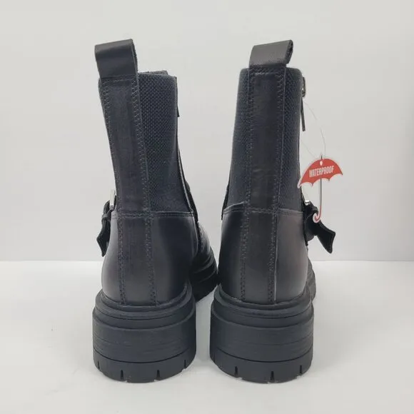 Blondo Garnet Lug Moto Waterproof Women's Black Ankle Boots US Size 5.5M NWOT