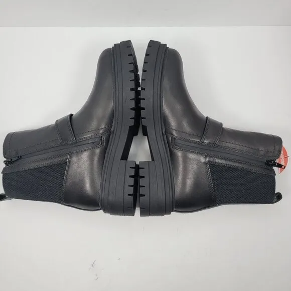 Blondo Garnet Lug Moto Waterproof Women's Black Ankle Boots US Size 5.5M NWOT