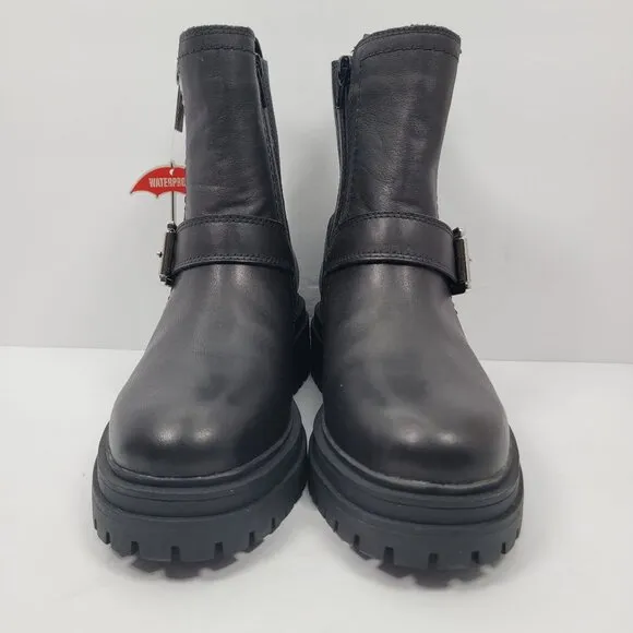 Blondo Garnet Lug Moto Waterproof Women's Black Ankle Boots US Size 5.5M NWOT