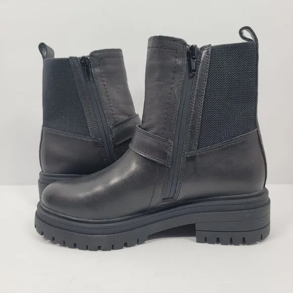 Blondo Garnet Lug Moto Waterproof Women's Black Ankle Boots US Size 5.5M NWOT