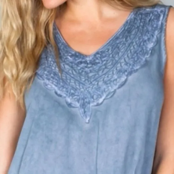 Boho Babe Baby Doll Blue Shift mini Dress