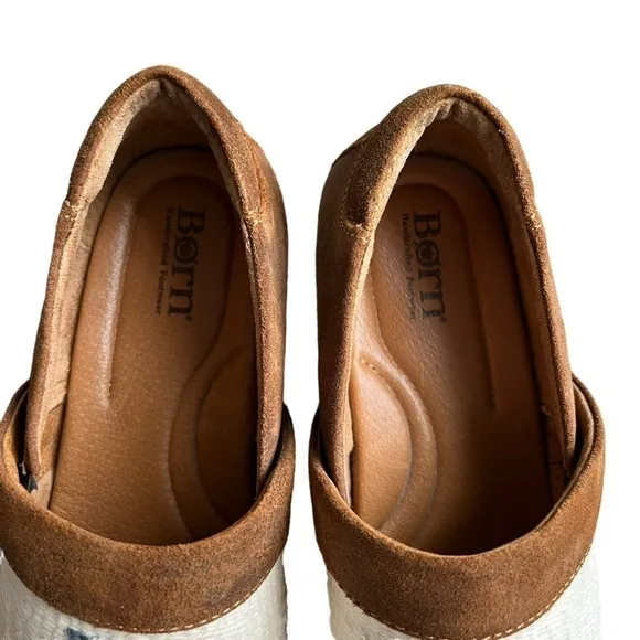 Born x Sundance - Bailie Aztec Platform Clog Slip On Shoes in White Sz 8