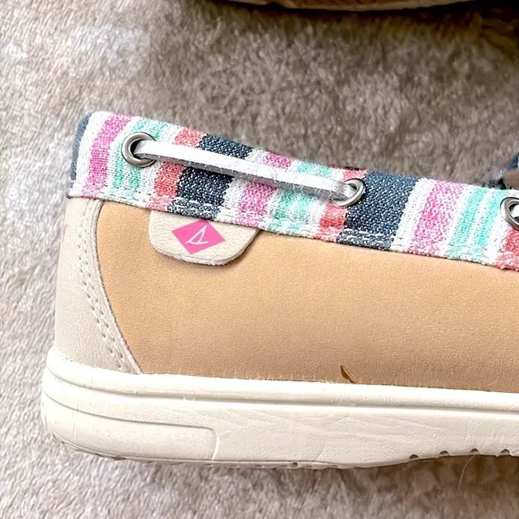 Brand New Sperry Top Siders Leather Boat Shoes Shoresider 3-Eye Sparkly Stripes