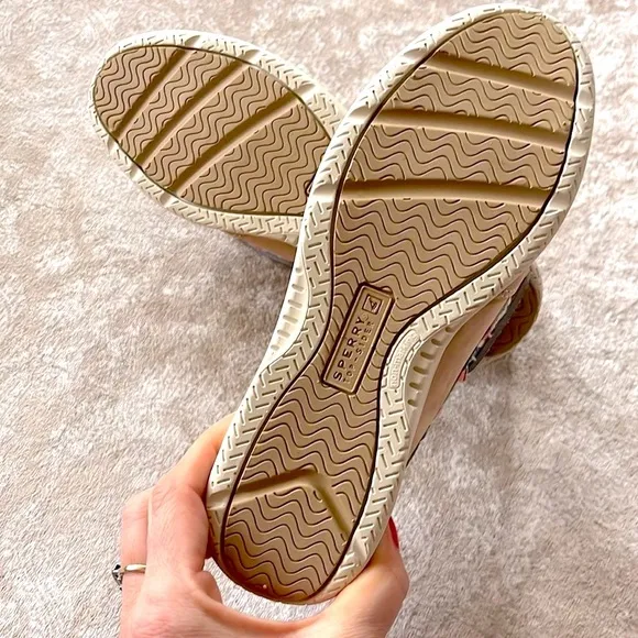 Brand New Sperry Top Siders Leather Boat Shoes Shoresider 3-Eye Sparkly Stripes