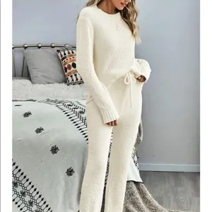 Brand New Fuzzy Knitted Loungewear Set