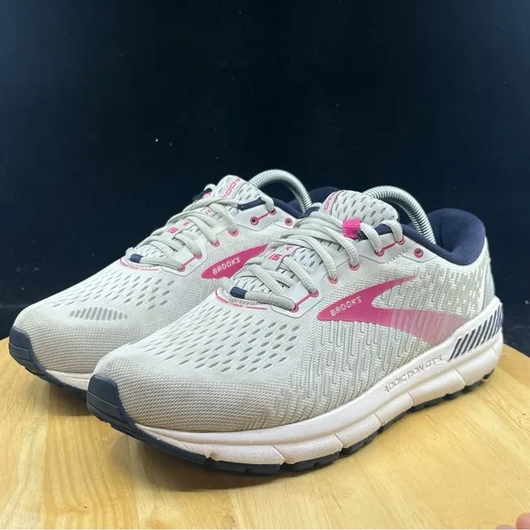 Brooks Addiction GTS 15 Womens Running Shoes Oyster Peacoat Lilac Sneakers 10B